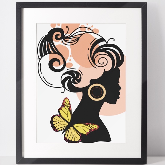 Other - Modern Wall Art Print Tropical Girl Unframed